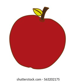 apple fruit icon over white background. colorful design. vector illustration