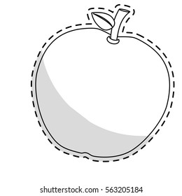 apple fruit icon over white background. vector illustration