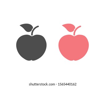 Apple fruit icon set design template vector isolated illustration