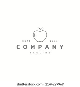 Apple fruit icon sign symbol hipster vintage logo design vector illustration