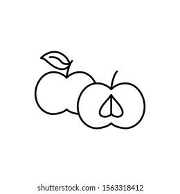 Apple fruit icon. Simple line, outline vector of organic food icons for ui and ux, website or mobile application