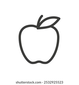Apfelfrucht-Symbol Einfache Kontur, Vektorlogo