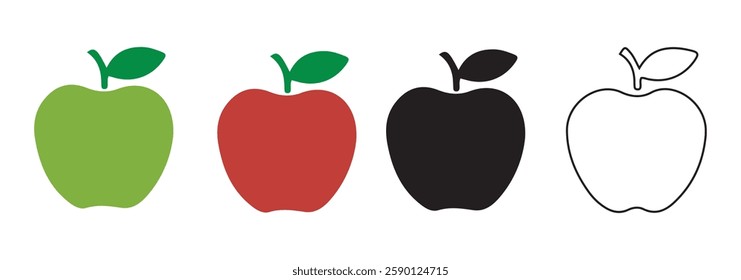 Apple fruit icon. Apple icon symbol collection. Illustration eps 10
