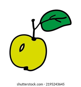 Apple fruit icon symbol sign, hand drawing doodle