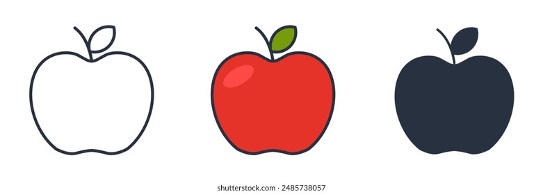 Apfelfrucht-Symbol-Vektorillustration isoliert auf weißem Hintergrund