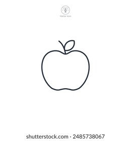 Apple Fruit Icon symbol vector illustration isolated on white background