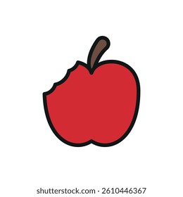 Apple fruit icon symbolizes health, nutrition, freshness, and wellness in food and lifestyle themes concept