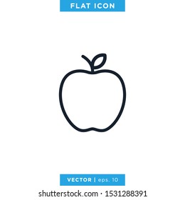 Apple Fruit Icon Vector Design Template.