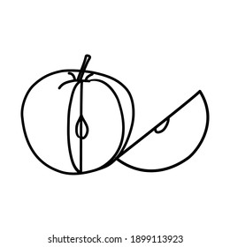 Apple Fruit Icon. Vector Design Illustration Sign Logo.
