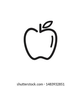 apple fruit icon vector illustration in line art style