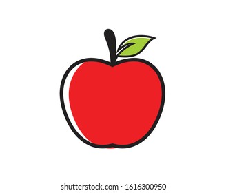 Apple, fruit icon. Vector illustration, flat design.