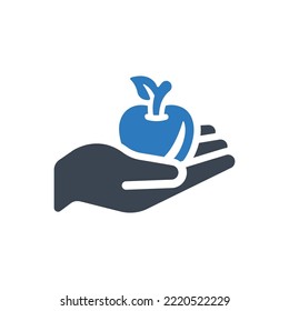Apple fruit icon (Vector illustration)