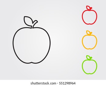apple, fruit, icon, vector illustration eps10
