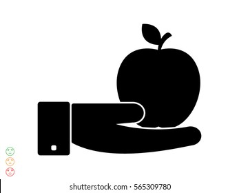 apple, fruit, icon, vector illustration eps10