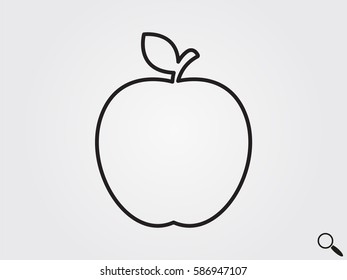 apple, fruit, icon, vector illustration eps10
