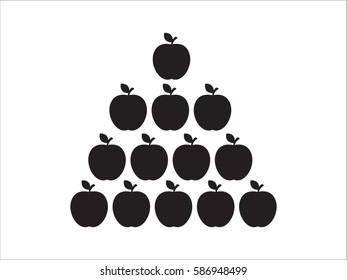 apple, fruit, icon, vector illustration eps10