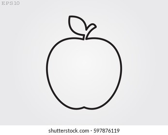 apple, fruit, icon, vector illustration eps10