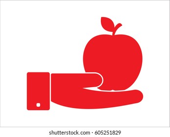 apple, fruit, icon, vector illustration eps10