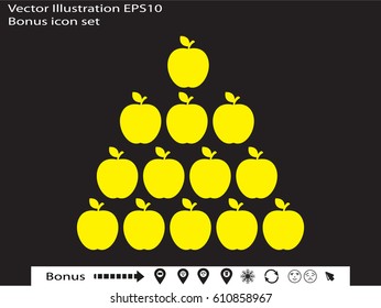 apple, fruit, icon, vector illustration eps10