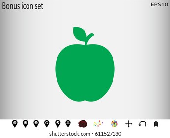 apple, fruit, icon, vector illustration eps10