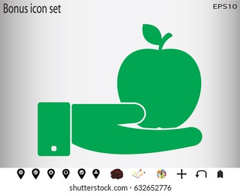 apple, fruit, icon, vector illustration eps10