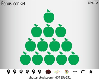 apple, fruit, icon, vector illustration eps10
