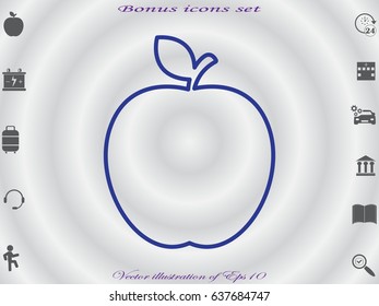 apple, fruit, icon, vector illustration eps10