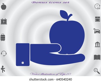 apple, fruit, icon, vector illustration eps10