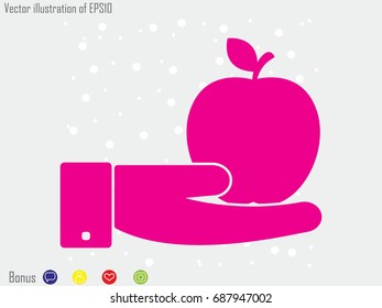 apple, fruit, icon, vector illustration eps10