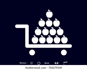 apple, fruit, icon, vector illustration eps10