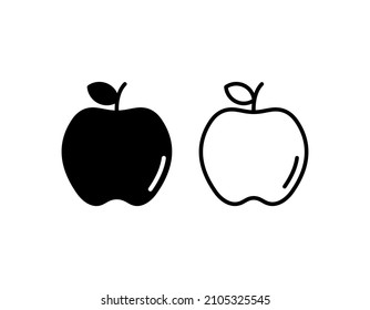 apple fruit icon vector isolated on white background