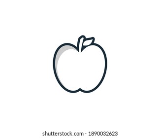 Apple Fruit Icon Vector Logo Template Illustration Design