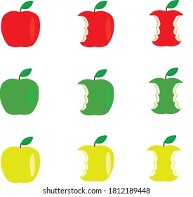 íconos de manzanas de fruta Icono de vector.
