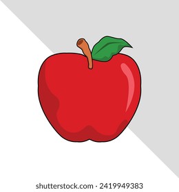 apple fruit illustration 2d flat graphic