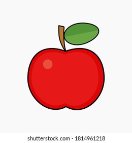 
ilustración de manzana, estilo plano, tema de fruta fresca.
