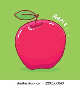 Apple fruit illustration hand drwan style