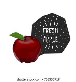 Apple fruit isolated cartoon vector illustration 