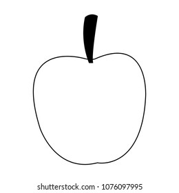 Apple fruit isolated on black and white colors