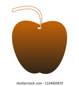 Apple fruit isolated orange lines