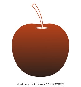 Apple fruit isolated red lines