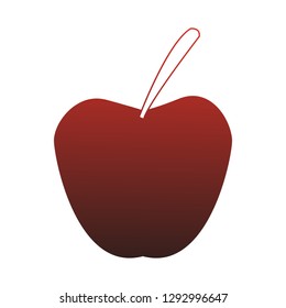 Apple fruit isolated red lines