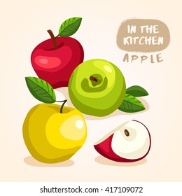 Apple : Fruit Isolated Set : Vector Illustration