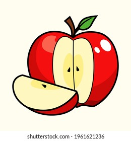 apple fruit isolated vector illustrations