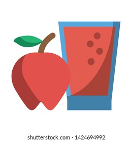 Apple fruit and juice cup vector illustration graphic design