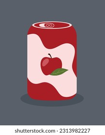 Bebida de zumo de fruta de Apple con lata