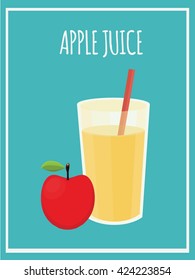 Apple Fruit Juice. Isolated Vector. Illustration