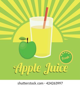 Apple Fruit Juice. Isolated Vector. Illustration 