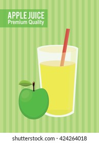 Apple Fruit Juice. Isolated Vector. Illustration 