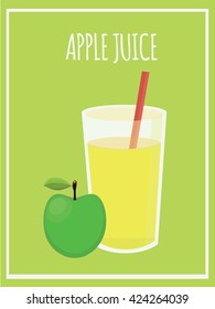 Apple Fruit Juice. Isolated Vector. Illustration 