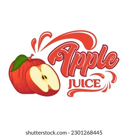 Apple fruit juice logo design, with fresh apple fruit icon with water splash. Perfect for drink labels, juice drink icons or drink product stickers